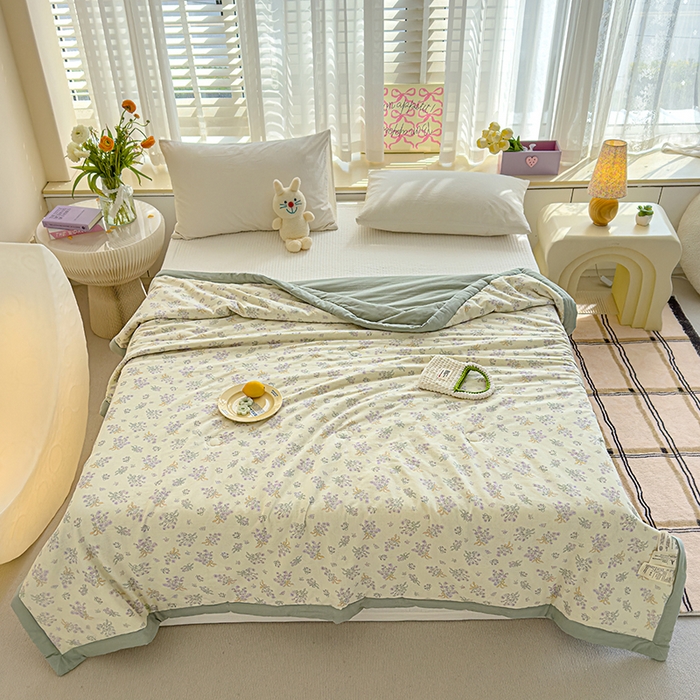 91家纺网 家纺一手货源 找家纺 睡棉坊 2025新款全棉有氧双层纱夏凉被空调被百分百纯棉被芯被子 海德花园