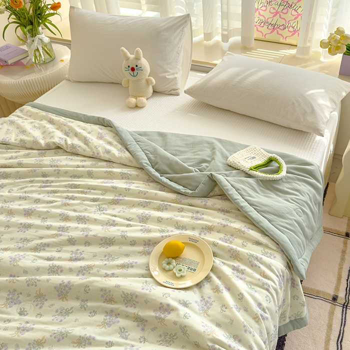 91家纺网 家纺一手货源 找家纺 睡棉坊 2025新款全棉有氧双层纱夏凉被空调被百分百纯棉被芯被子 海德花园