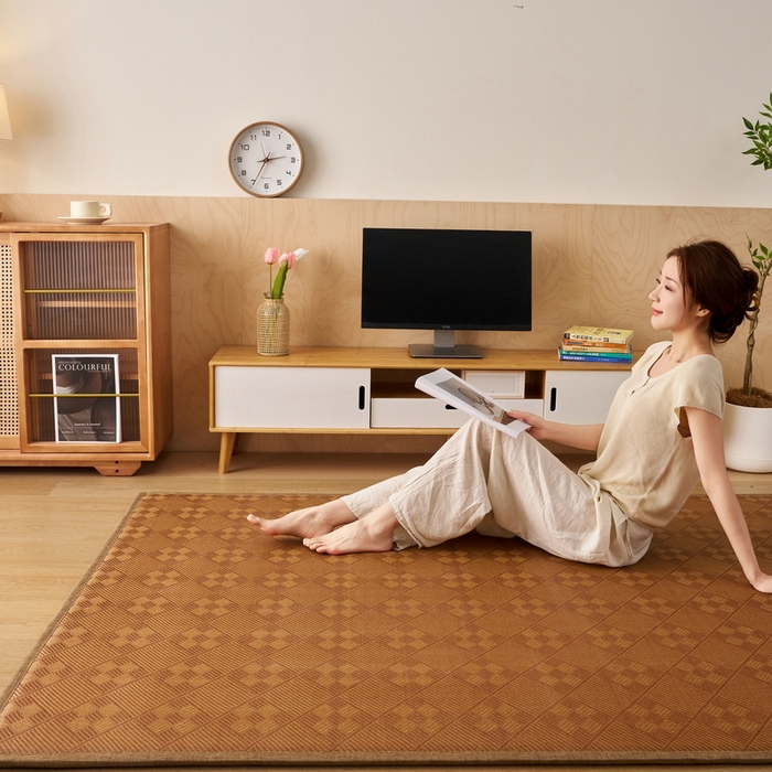91家纺网 家纺一手货源 找家纺 畅畅家纺 2025新款多功能亲肤舒适凉感冰藤床垫藤席地垫（厚度1.5cm） 九方块