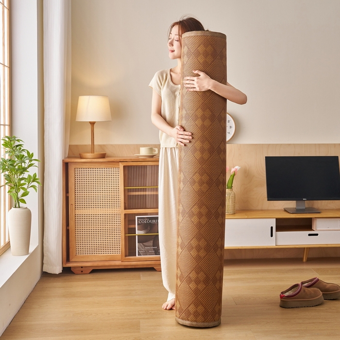 91家纺网 家纺一手货源 找家纺 畅畅家纺 2025新款多功能亲肤舒适凉感冰藤床垫藤席地垫（厚度1.5cm） 九方块