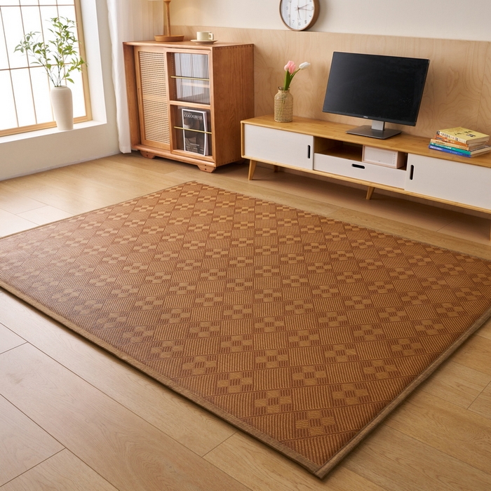 91家纺网 家纺一手货源 找家纺 畅畅家纺 2025新款多功能亲肤舒适凉感冰藤床垫藤席地垫（厚度1.5cm） 九方块