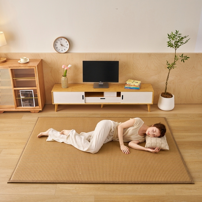 91家纺网 家纺一手货源 找家纺 畅畅家纺 2025新款多功能亲肤舒适凉感冰藤床垫藤席地垫（厚度1.5cm） 玉小格