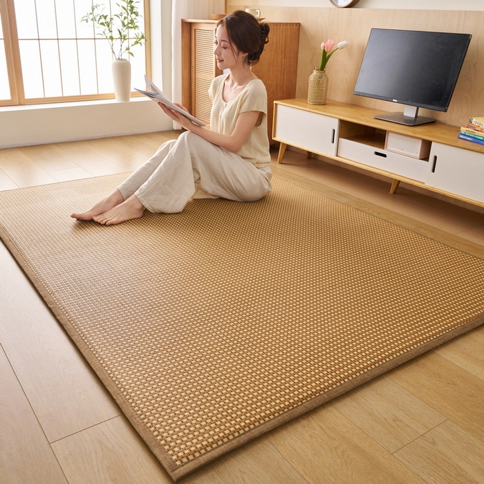 91家纺网 家纺一手货源 找家纺 畅畅家纺 2025新款多功能亲肤舒适凉感冰藤床垫藤席地垫（厚度1.5cm） 玉小格