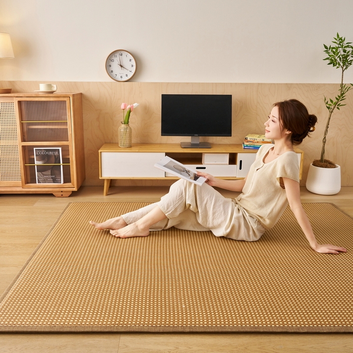 91家纺网 家纺一手货源 找家纺 畅畅家纺 2025新款多功能亲肤舒适凉感冰藤床垫藤席地垫（厚度1.5cm） 玉小格