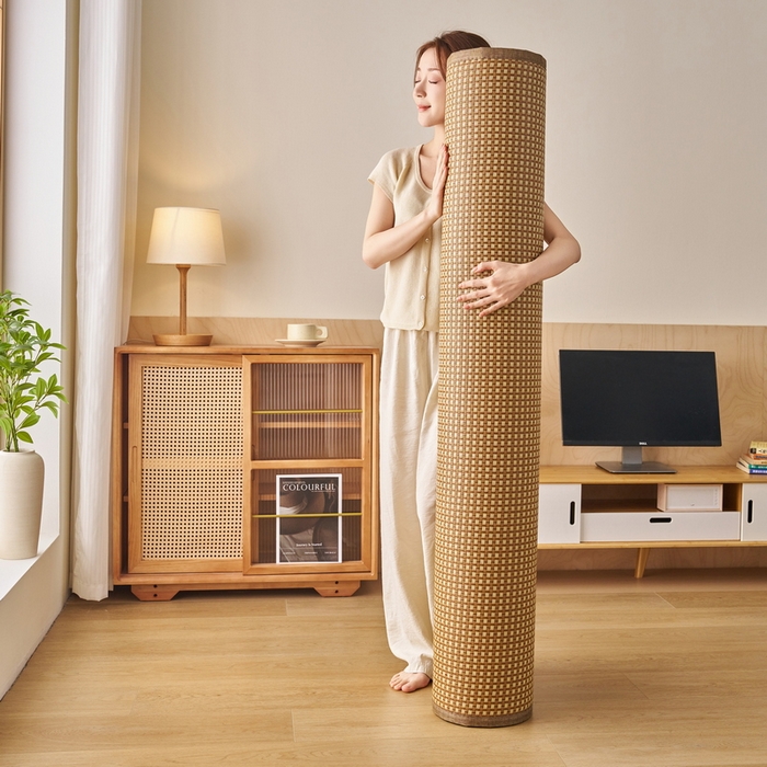 91家纺网 家纺一手货源 找家纺 畅畅家纺 2025新款多功能亲肤舒适凉感冰藤床垫藤席地垫（厚度1.5cm） 玉小格