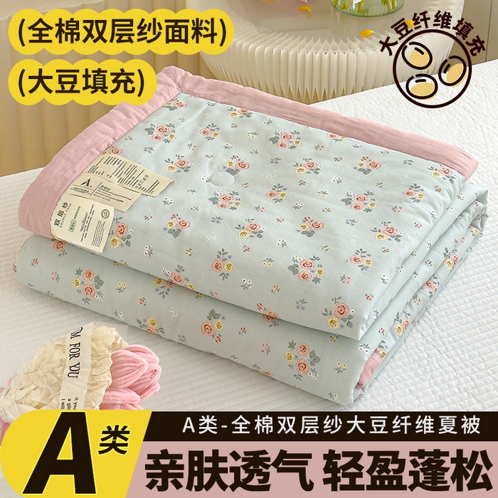 睡棉坊 2025新款全棉有氧双层纱夏凉被空调被百分百纯棉被芯被子 露娜