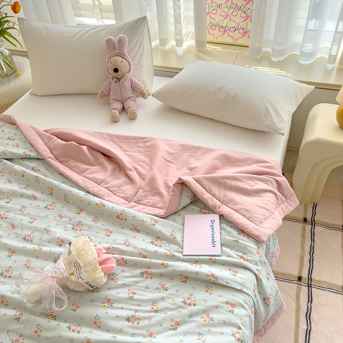 91家纺网 家纺一手货源 找家纺 睡棉坊 2025新款全棉有氧双层纱夏凉被空调被百分百纯棉被芯被子 露娜