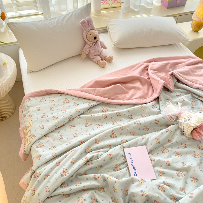 91家纺网 家纺一手货源 找家纺 睡棉坊 2025新款全棉有氧双层纱夏凉被空调被百分百纯棉被芯被子 露娜