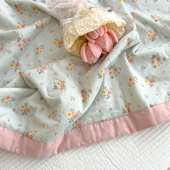 91家纺网 家纺一手货源 找家纺 睡棉坊 2025新款全棉有氧双层纱夏凉被空调被百分百纯棉被芯被子 露娜