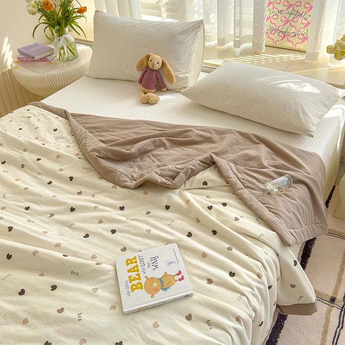 91家纺网 家纺一手货源 找家纺 睡棉坊 2025新款全棉有氧双层纱夏凉被空调被百分百纯棉被芯被子 米亚