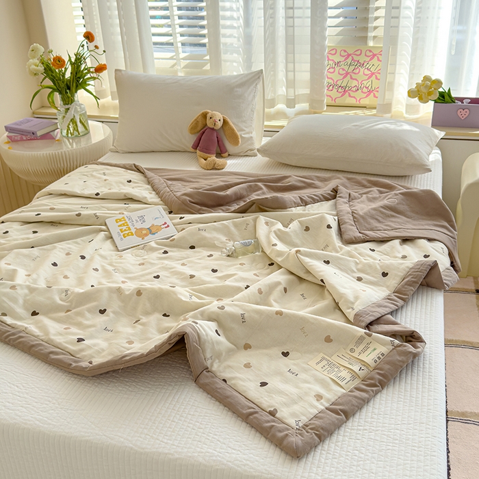 91家纺网 家纺一手货源 找家纺 睡棉坊 2025新款全棉有氧双层纱夏凉被空调被百分百纯棉被芯被子 米亚