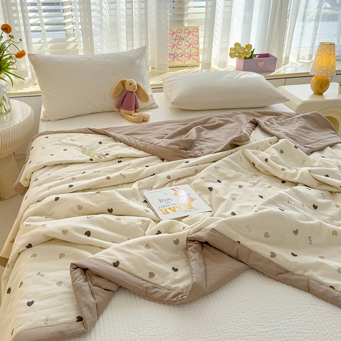 91家纺网 家纺一手货源 找家纺 睡棉坊 2025新款全棉有氧双层纱夏凉被空调被百分百纯棉被芯被子 米亚