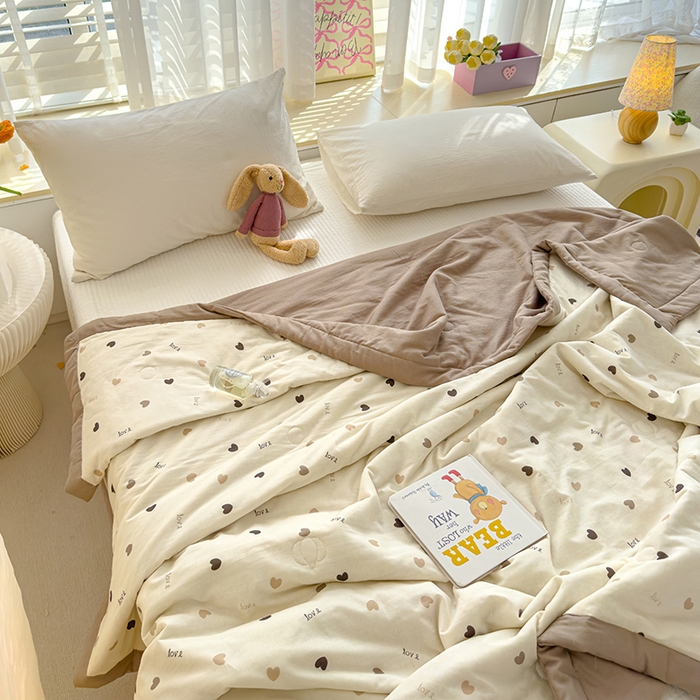 91家纺网 家纺一手货源 找家纺 睡棉坊 2025新款全棉有氧双层纱夏凉被空调被百分百纯棉被芯被子 米亚