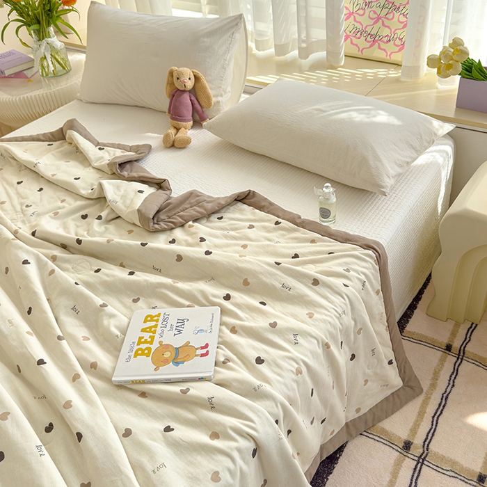 91家纺网 家纺一手货源 找家纺 睡棉坊 2025新款全棉有氧双层纱夏凉被空调被百分百纯棉被芯被子 米亚