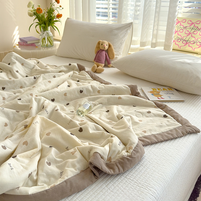 91家纺网 家纺一手货源 找家纺 睡棉坊 2025新款全棉有氧双层纱夏凉被空调被百分百纯棉被芯被子 米亚