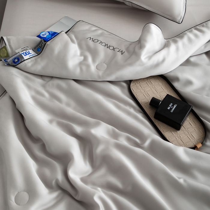 91家纺网 家纺一手货源 找家纺 桂雅居 2025新款100支奥地利进口莱赛尔夏被被子被芯 冰川灰