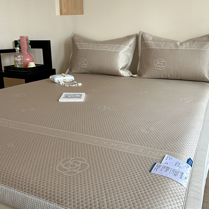 91家纺网 家纺一手货源 找家纺 凉百百 2025新款3D豆豆凉席系列-瑰夏 瑰夏-香槟