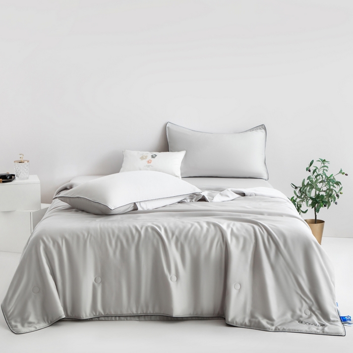 91家纺网 家纺一手货源 找家纺 桂雅居 2025新款100支奥地利进口莱赛尔夏被被子被芯 冰川灰