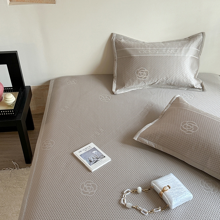 91家纺网 家纺一手货源 找家纺 凉百百 2025新款3D豆豆凉席系列-瑰夏 瑰夏-香槟