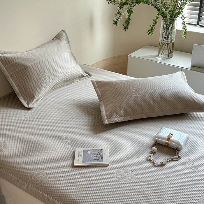 91家纺网 家纺一手货源 找家纺 凉百百 2025新款3D豆豆凉席系列-瑰夏 瑰夏-香槟