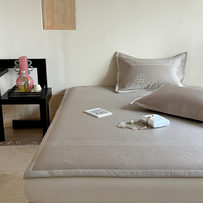 91家纺网 家纺一手货源 找家纺 凉百百 2025新款3D豆豆凉席系列-瑰夏 瑰夏-香槟