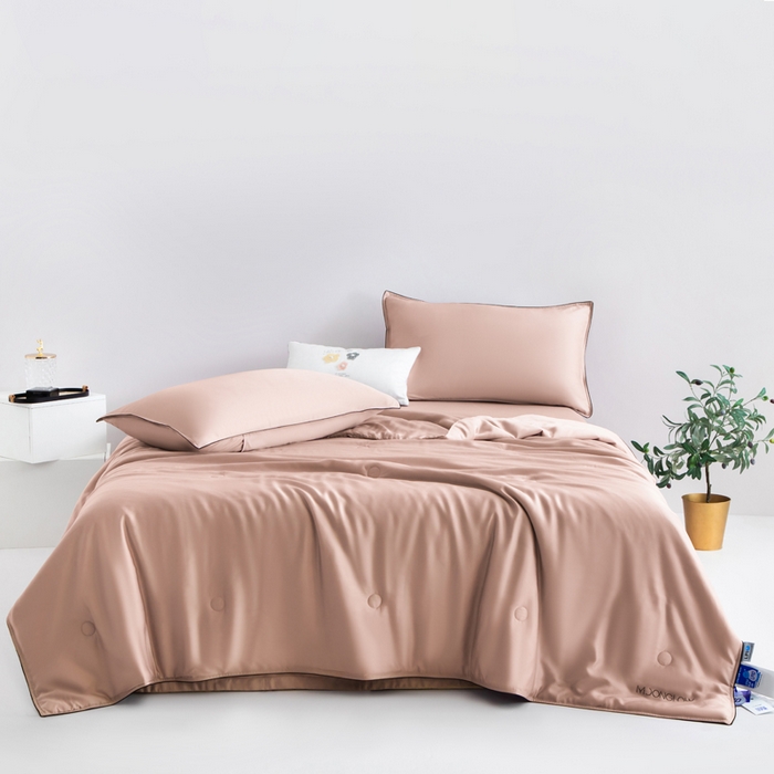 91家纺网 家纺一手货源 找家纺 桂雅居 2025新款100支奥地利进口莱赛尔夏被被子被芯 玫瑰粉