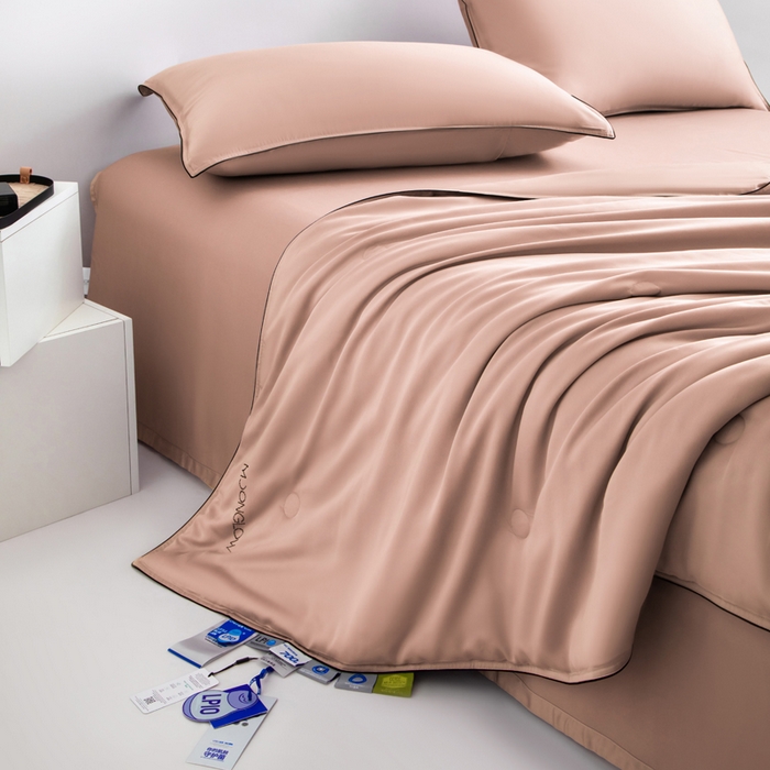 91家纺网 家纺一手货源 找家纺 桂雅居 2025新款100支奥地利进口莱赛尔夏被被子被芯 玫瑰粉