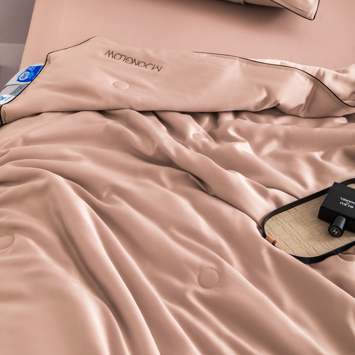 91家纺网 家纺一手货源 找家纺 桂雅居 2025新款100支奥地利进口莱赛尔夏被被子被芯 玫瑰粉