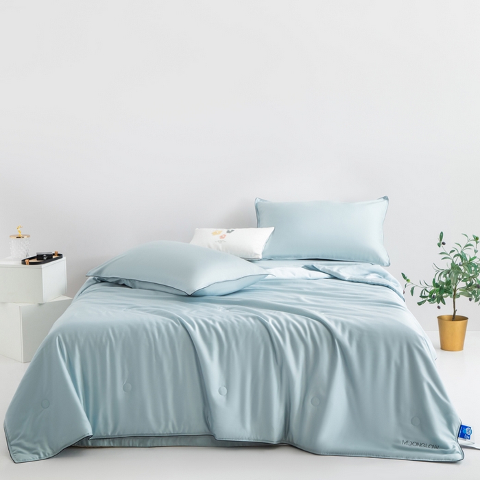 91家纺网 家纺一手货源 找家纺 桂雅居 2025新款100支奥地利进口莱赛尔夏被被子被芯 天空蓝