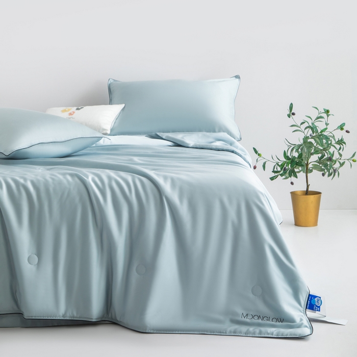 91家纺网 家纺一手货源 找家纺 桂雅居 2025新款100支奥地利进口莱赛尔夏被被子被芯 天空蓝