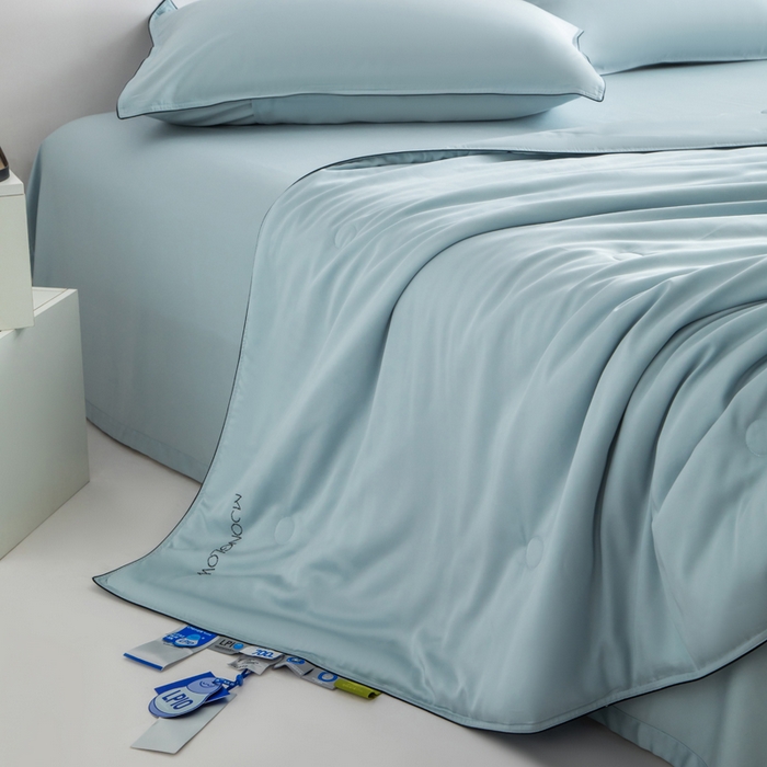 91家纺网 家纺一手货源 找家纺 桂雅居 2025新款100支奥地利进口莱赛尔夏被被子被芯 天空蓝