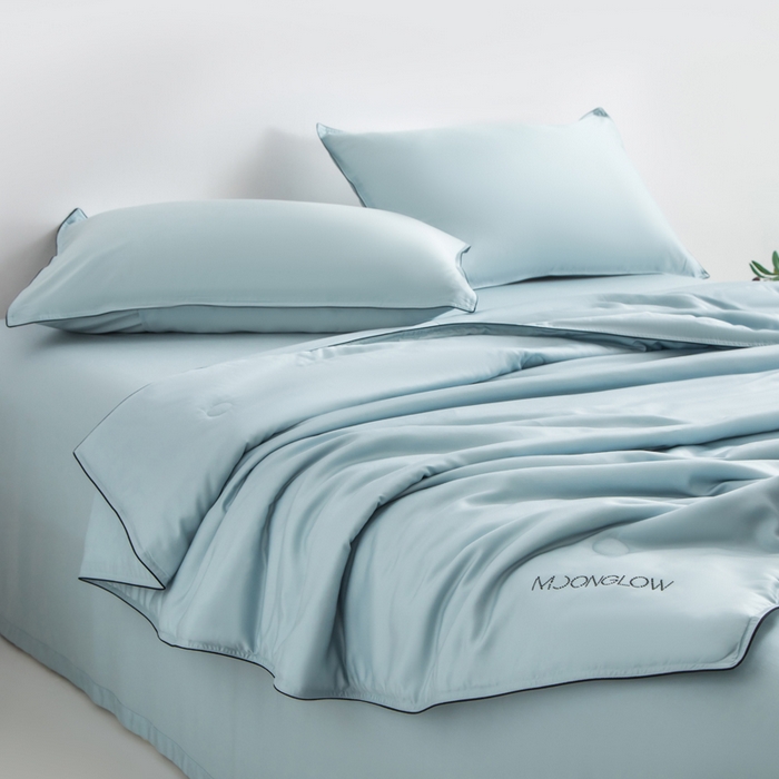 91家纺网 家纺一手货源 找家纺 桂雅居 2025新款100支奥地利进口莱赛尔夏被被子被芯 天空蓝