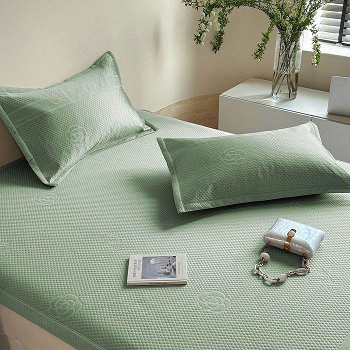 91家纺网 家纺一手货源 找家纺 凉百百 2025新款3D豆豆凉席系列-瑰夏 瑰夏-绿