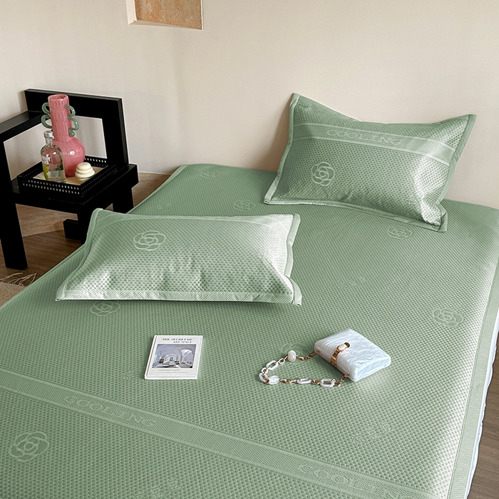 91家纺网 家纺一手货源 找家纺 凉百百 2025新款3D豆豆凉席系列-瑰夏 瑰夏-绿