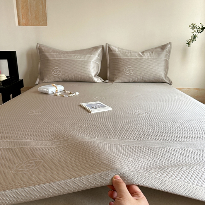 91家纺网 家纺一手货源 找家纺 凉百百 2025新款3D豆豆凉席系列-瑰夏 瑰夏-香槟