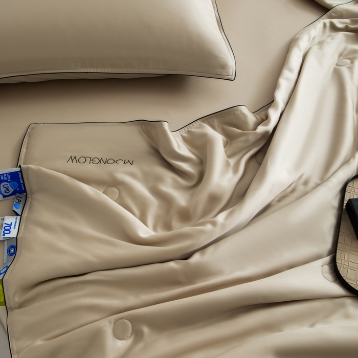 91家纺网 家纺一手货源 找家纺 桂雅居 2025新款100支奥地利进口莱赛尔夏被被子被芯 香槟色