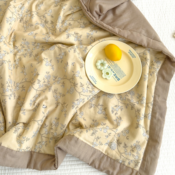 91家纺网 家纺一手货源 找家纺 睡棉坊 2025新款全棉有氧双层纱夏凉被空调被百分百纯棉被芯被子 摩卡