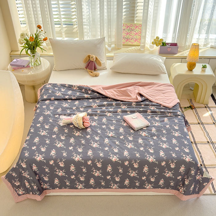 91家纺网 家纺一手货源 找家纺 睡棉坊 2025新款全棉有氧双层纱夏凉被空调被百分百纯棉被芯被子 如梦