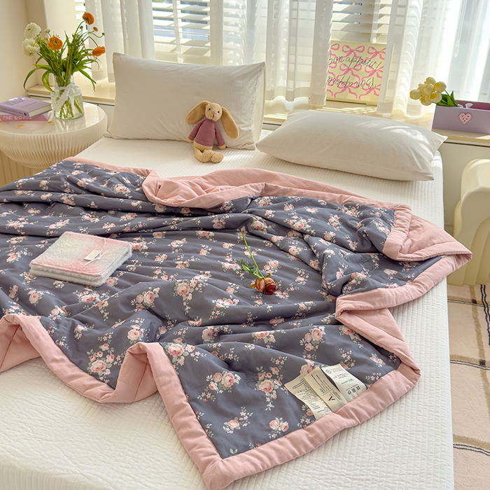 91家纺网 家纺一手货源 找家纺 睡棉坊 2025新款全棉有氧双层纱夏凉被空调被百分百纯棉被芯被子 如梦