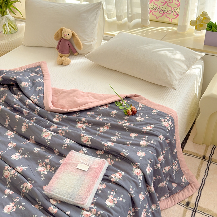 91家纺网 家纺一手货源 找家纺 睡棉坊 2025新款全棉有氧双层纱夏凉被空调被百分百纯棉被芯被子 如梦