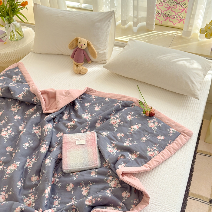 91家纺网 家纺一手货源 找家纺 睡棉坊 2025新款全棉有氧双层纱夏凉被空调被百分百纯棉被芯被子 如梦