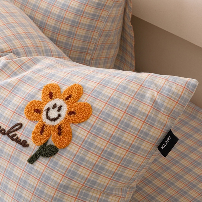 91家纺网 家纺一手货源 找家纺 卡姿家纺 2025新款色织水洗棉毛巾绣夏被夏凉被空调被 夏被红蓝小格