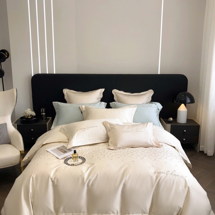 91家纺网 家纺一手货源 找家纺 （总）卡姿家纺 2025新款100支全棉纯棉高端定制四件套—伊莎贝拉