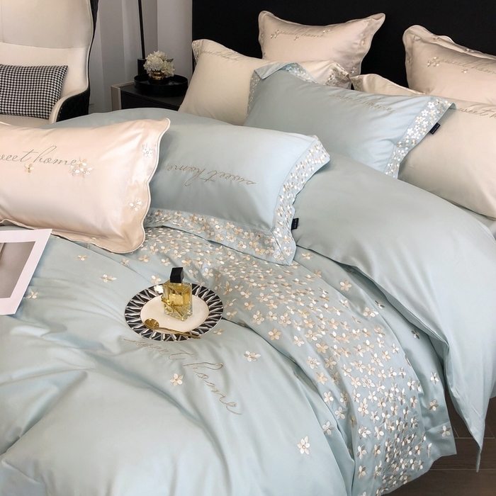 91家纺网 家纺一手货源 找家纺 卡姿家纺 2025新款100支全棉纯棉高端定制四件套—伊莎贝拉 伊莎贝拉—星绿