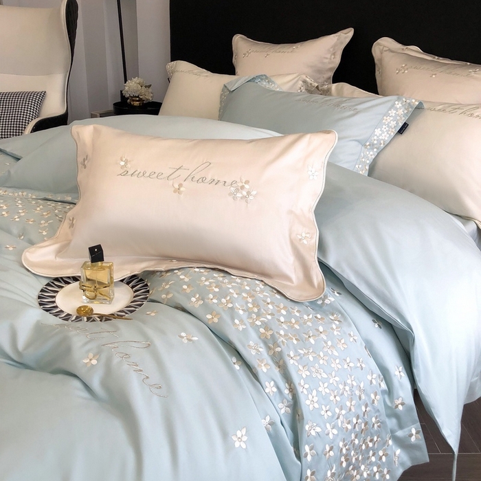 91家纺网 家纺一手货源 找家纺 卡姿家纺 2025新款100支全棉纯棉高端定制四件套—伊莎贝拉 伊莎贝拉—星绿