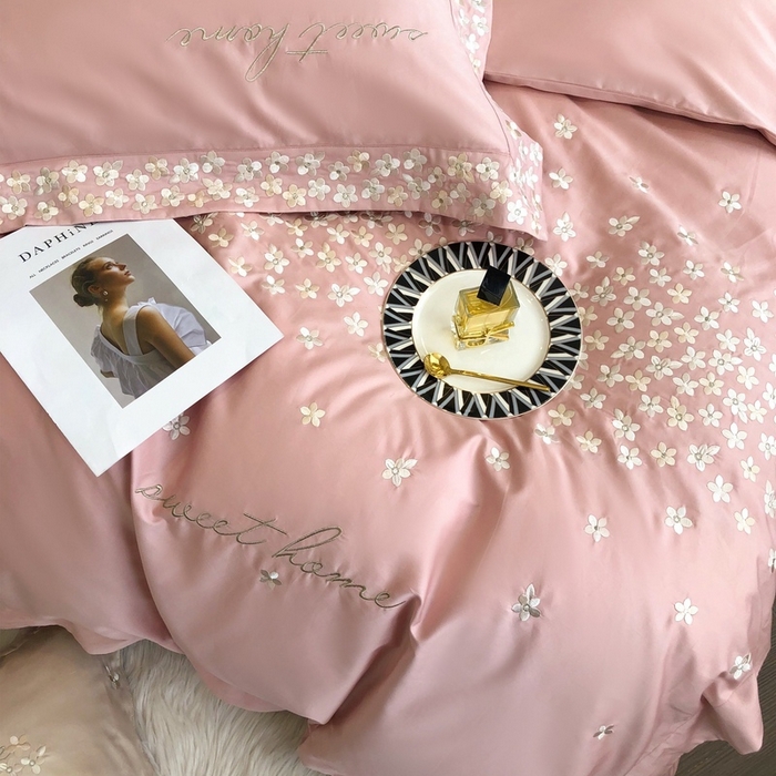 91家纺网 家纺一手货源 找家纺 卡姿家纺 2025新款100支全棉纯棉高端定制四件套—伊莎贝拉 伊莎贝拉-露粉