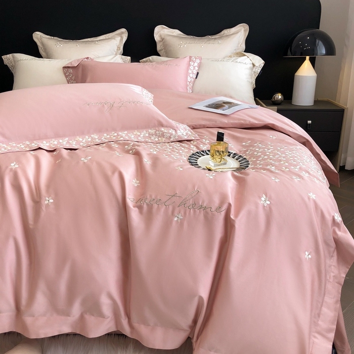 91家纺网 家纺一手货源 找家纺 卡姿家纺 2025新款100支全棉纯棉高端定制四件套—伊莎贝拉 伊莎贝拉-露粉