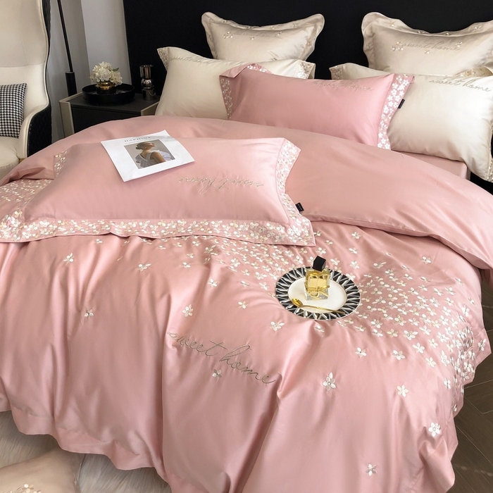 卡姿家纺 2025新款100支全棉纯棉高端定制四件套—伊莎贝拉 伊莎贝拉-露粉