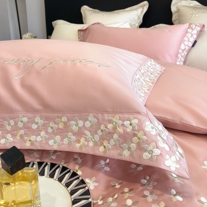 91家纺网 家纺一手货源 找家纺 卡姿家纺 2025新款100支全棉纯棉高端定制四件套—伊莎贝拉 伊莎贝拉-露粉