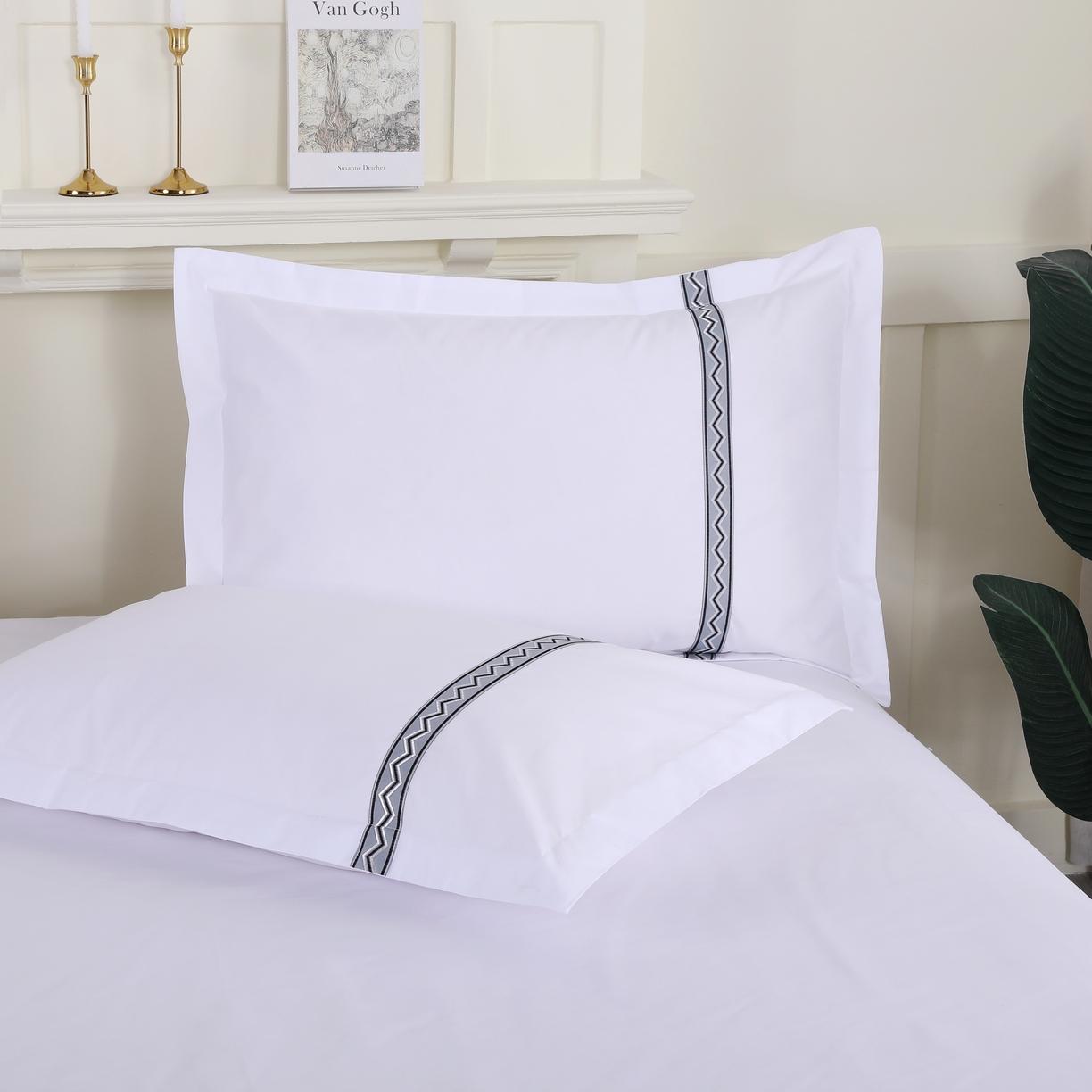 91家纺网 家纺一手货源 找家纺 三俏家纺 2025年酒店布草 磨毛高仿棉星级酒店宾馆民宿磨毛纯白三件套四件套100克平纹款 高级灰